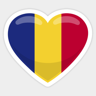 Romania Flag Heart Sticker